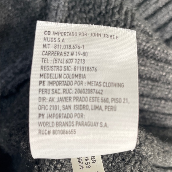 American Eagle Outfitters Men's Charcoal and Light Gray Crewneck Sweater - Picture 12 of 13